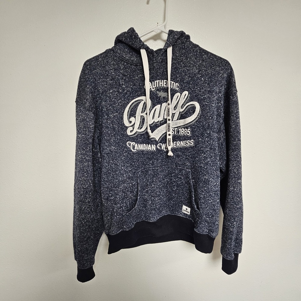TeePee Canadian Wilderness Hooded Sweatshirt Hoodie Adult Medium‎ Navy Blue